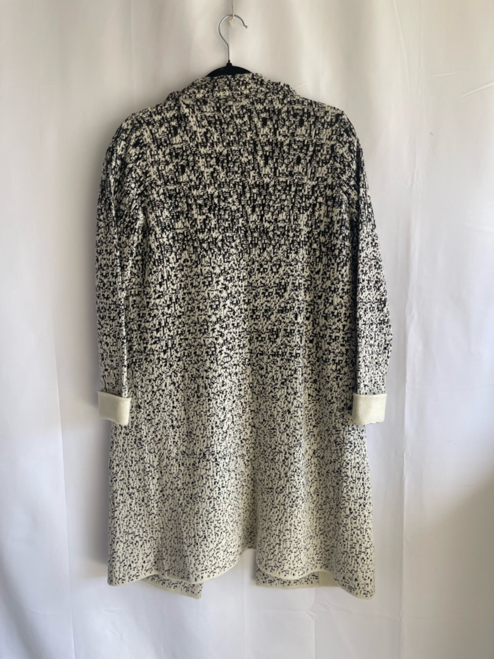 Athleta Black and White Speckled Long Coat - Picture 4 of 6